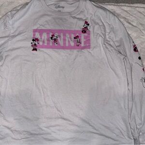 Disney White Long-Sleeve Minnie Graphic Tee Sz XXL